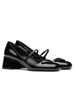 Prada Womens Patent Leather Pumps Black
