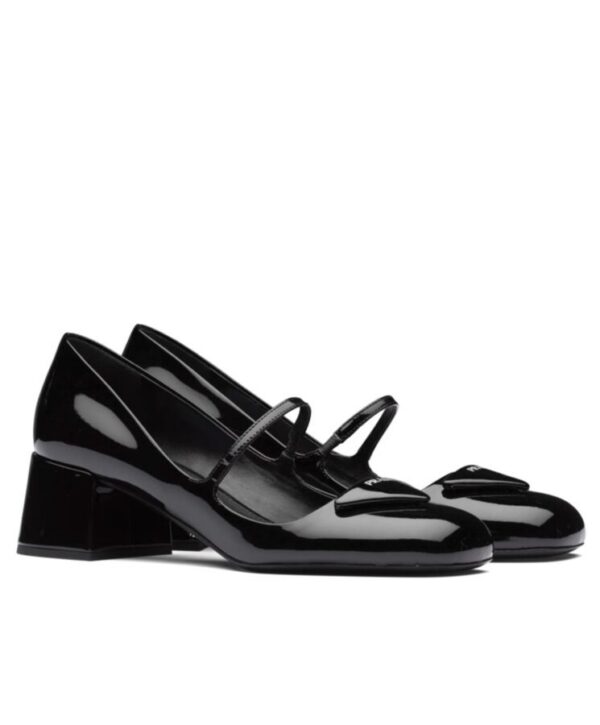 Prada Womens Patent Leather Pumps Black