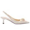 Prada Womens Patent-leather Slingback Pumps 1I174N White