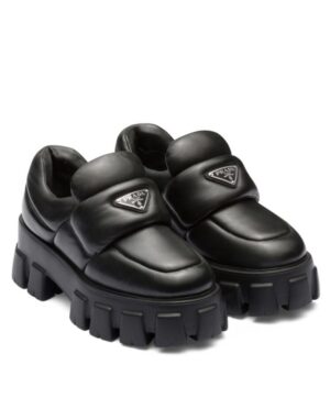 Prada Womens Soft Padded Nappa Leather Loafers Black