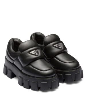 Prada Womens Soft Padded Nappa Leather Loafers Black