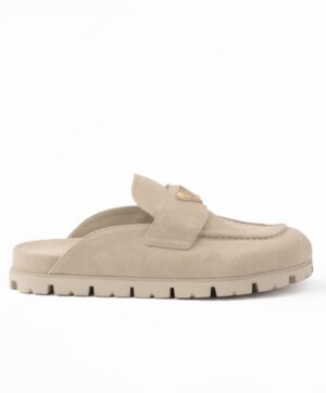Prada Womens Suede Sabots 1S430N Cream