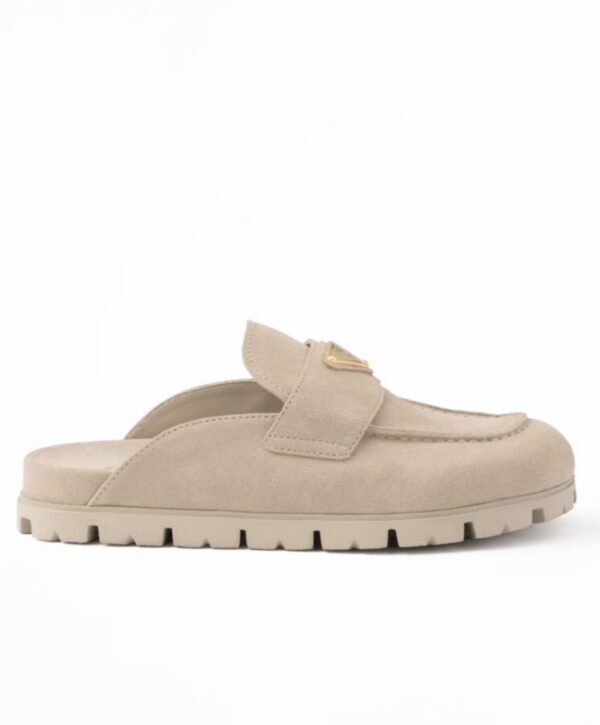 Prada Womens Suede Sabots 1S430N Cream