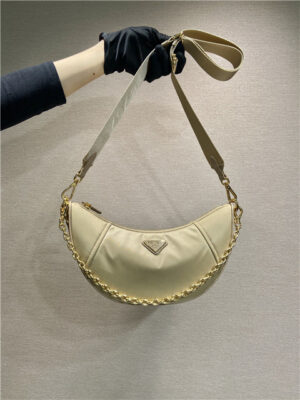 Prada Re-Nylon Shoulder Bag 1BH222 Camel Brown