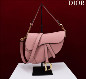 Dior Saddle Bag With Strap M0455 Blush Grained Calfskin