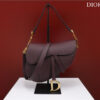 Dior Saddle Bag With Strap M0455 Burgundy Grained Calfskin