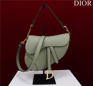 Dior Saddle Bag With Strap M0455 Cedar Green Grained Calfskin