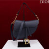 Dior Saddle Bag With Strap M0455 Navy Grained Calfskin