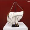 Dior Saddle Bag With Strap M0455 White Grained Calfskin