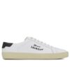 Saint Laurent Unisex Court Classic Sl06 Embroidered Sneakers In Leather White