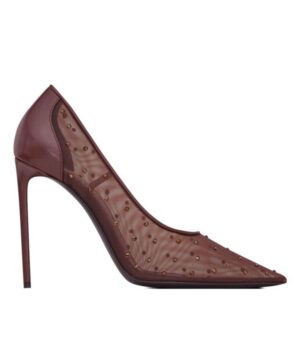 Saint Laurent Womens Anja Pumps In Rhinestone Mesh