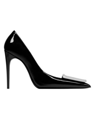 Saint Laurent Womens Avenue Pumps In Patent Leather Black