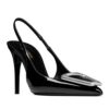 Saint Laurent Womens Avenue Slingback Pumps In Patent Leather Black