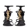 Saint Laurent Womens Cassandra Sandals In Patent Leather Black