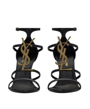 Saint Laurent Womens Cassandra Sandals In Smooth Leather Black