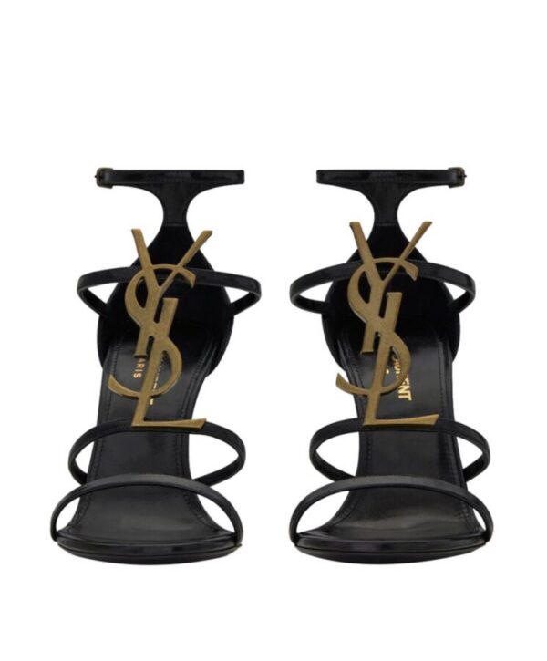 Saint Laurent Womens Cassandra Sandals In Smooth Leather Black