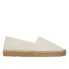 Saint Laurent Womens Cassandre Embroidered Espadrilles In Denim Cream