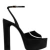Saint Laurent Womens Jodie Platform Sandals In Patent Leather Black