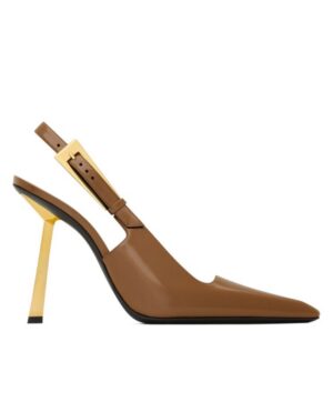 Saint Laurent Womens Lee Slingback Pumps In Glazed Leather