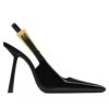 Saint Laurent Womens Lee Slingback Pumps In Patent Leather Black