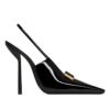 Saint Laurent Womens Madame Slingback Pumps In Patent Leather Black