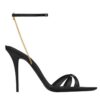 Saint Laurent Womens Melody Sandals In Crepe Satin Black