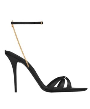 Saint Laurent Womens Melody Sandals In Crepe Satin Black