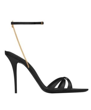 Saint Laurent Womens Melody Sandals In Crepe Satin Black