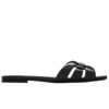 Saint Laurent Womens Tribute Mules In Patent Leather Black