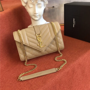 YSL Small Envelope Flap Bag 60019 BeigeGold