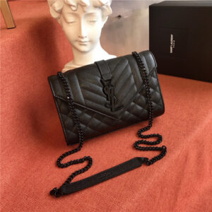 YSL Small Envelope Flap Bag 60019 BlackBlack