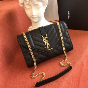 YSL Small Envelope Flap Bag 60019 BlackGold