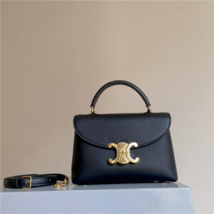 Celine Teen Nino Bag 118113 Black Grained Leather