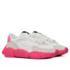 Valentino Garavani Bubbleback Mesh And Suede Sneaker Peachblow