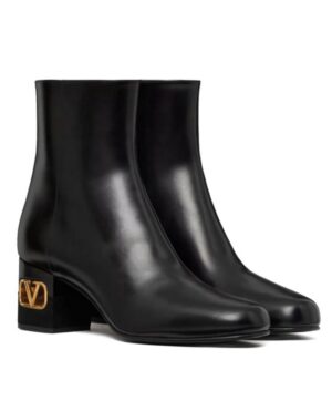 Valentino Garavani Heritage Calfskin Ankle Boot 60MM Black