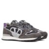 Valentino Mens Vlogo Pace Low-Top Sneaker In Split Leather Fabric And Calf Leather