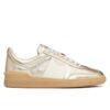 Valentino Unisex Upvillage Sneaker In Laminated Calfskin With Nappa Calfskin Leather Band Golden