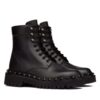 Valentino Womens Rockstud Calfskin Combat Boot With Matching Studs 50MM Black