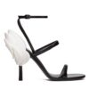 Valentino Womens Roserouche Sandal 1959 In Calfskin 100MM Black