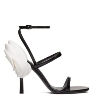 Valentino Womens Roserouche Sandal 1959 In Calfskin 100MM Black