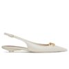 Valentino Womens The Bold Edition Vlogo Calfskin Slingback Ballerinas 20MM White