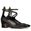 Valentino Womens Valentino Garavani Tan-Go Patent Leather Pump 60MM
