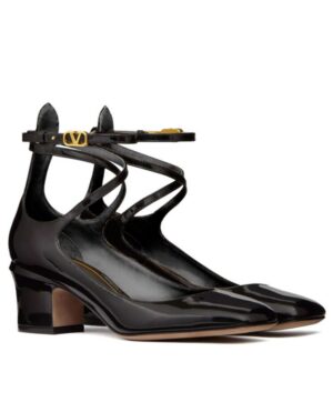 Valentino Womens Valentino Garavani Tan-Go Patent Leather Pump 60MM