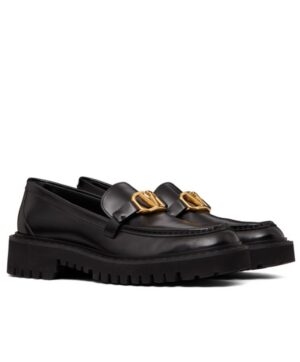Valentino Womens Vlogo Signature Calfskin Loafer Black