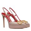 Valentino Womens Vlogo Signature Calfskin Slingback Platform Pump 120MM