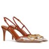 Valentino Womens Vlogo Signature Slingback Pump In Transparent Polymer Material 80MM