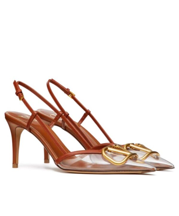Valentino Womens Vlogo Signature Slingback Pump In Transparent Polymer Material 80MM